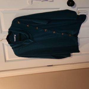 Notations Cowl Neck Green Sweater Size OX NWT